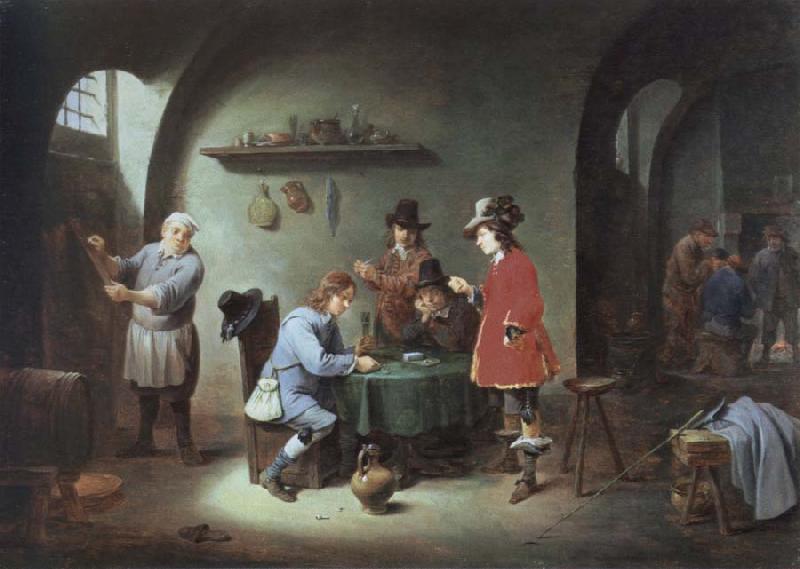 David Teniers gambling scene at an lnn Sweden oil painting art